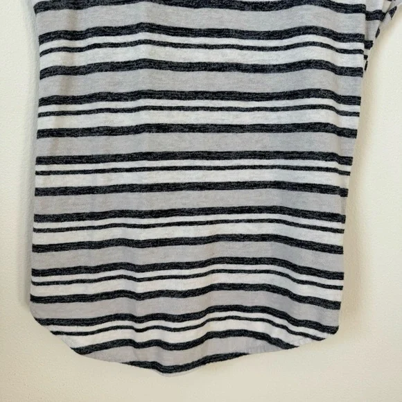 Lou & Grey for Loft Striped Gray Tee Crew Neck Small - Picture 6 of 10